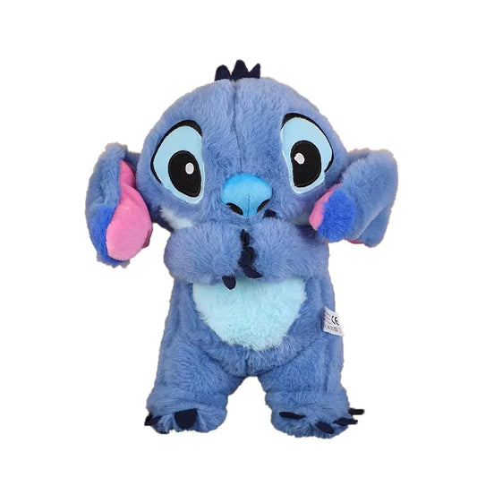 Stitch Plush Doll Breath Child Kawaii Soothes Toy Anime Cute Baby Music Light Sleep Toys Pink Angel Kid Christmas Birthday Gifts